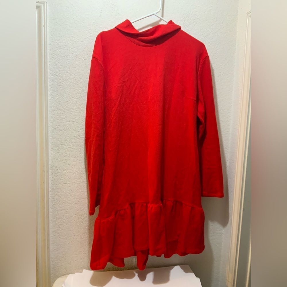 Buru knit Dress in red back zipper  Size XL